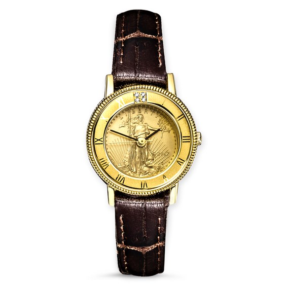 2017 1/10 oz Gold American Eagle Leather Band Watch 2017 1/10 oz Gold American Eagle Leather Band Watch